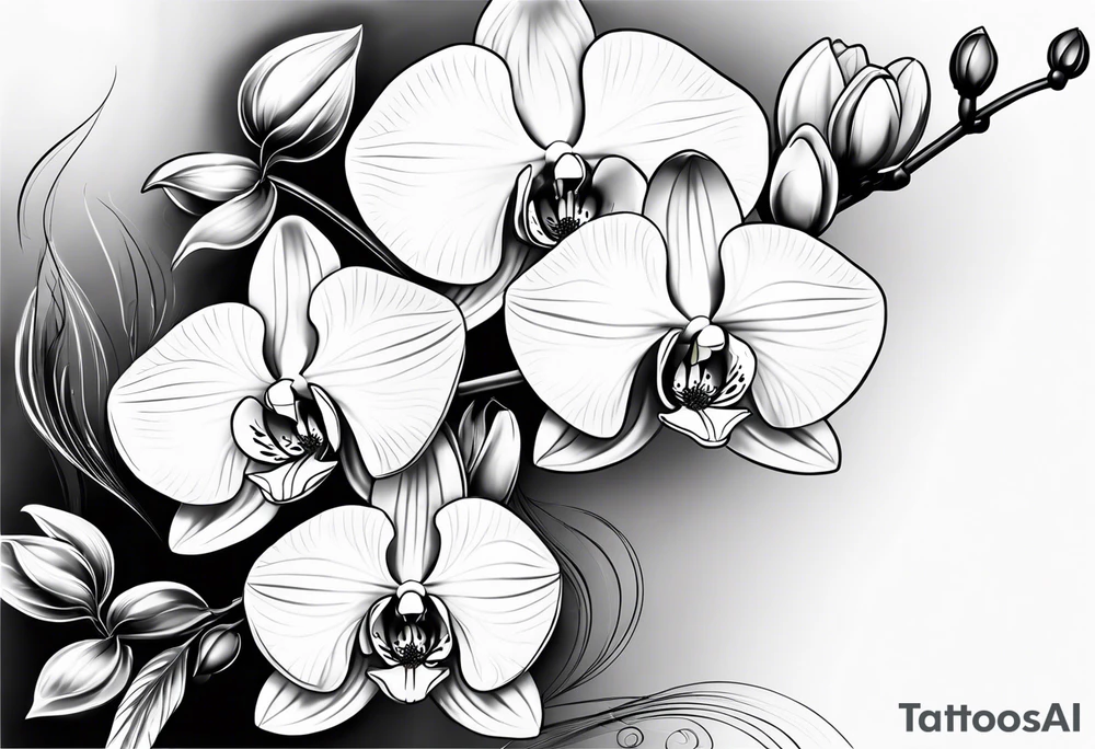 Orchid flowers tattoo idea