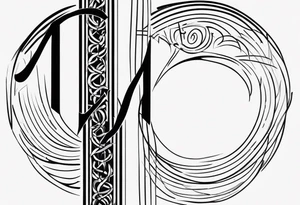 Thin vertical caligraphy of milad kimia tattoo idea