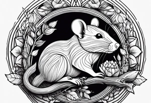 Wood rat, feminine, gentle, beautiful, small likes tattoo idea