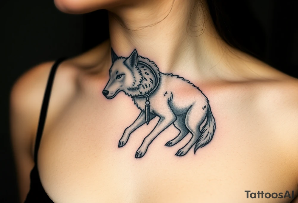 Wolf wearing a sheep like a costume prowling around tattoo idea