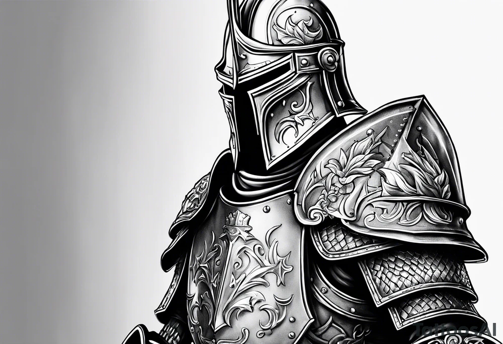 knight with heavy armor tattoo idea