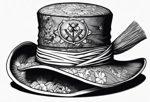 Luffy's Hat on top of the handle of Ichigos zampakuto tattoo idea