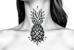 powerful majestic pineapple with a crown,and diamonds tattoo idea
