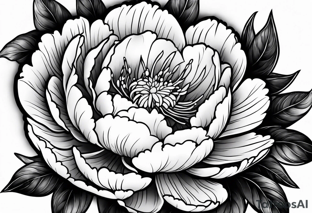 peony tattoo idea
