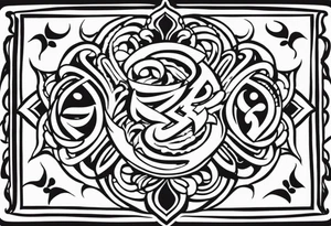 Tattoo ਨਿਰਭਉ ਨਿਰਵੈਰ written in Gurmukhi written text. Add symbols of fire and heart for strength and love tattoo idea