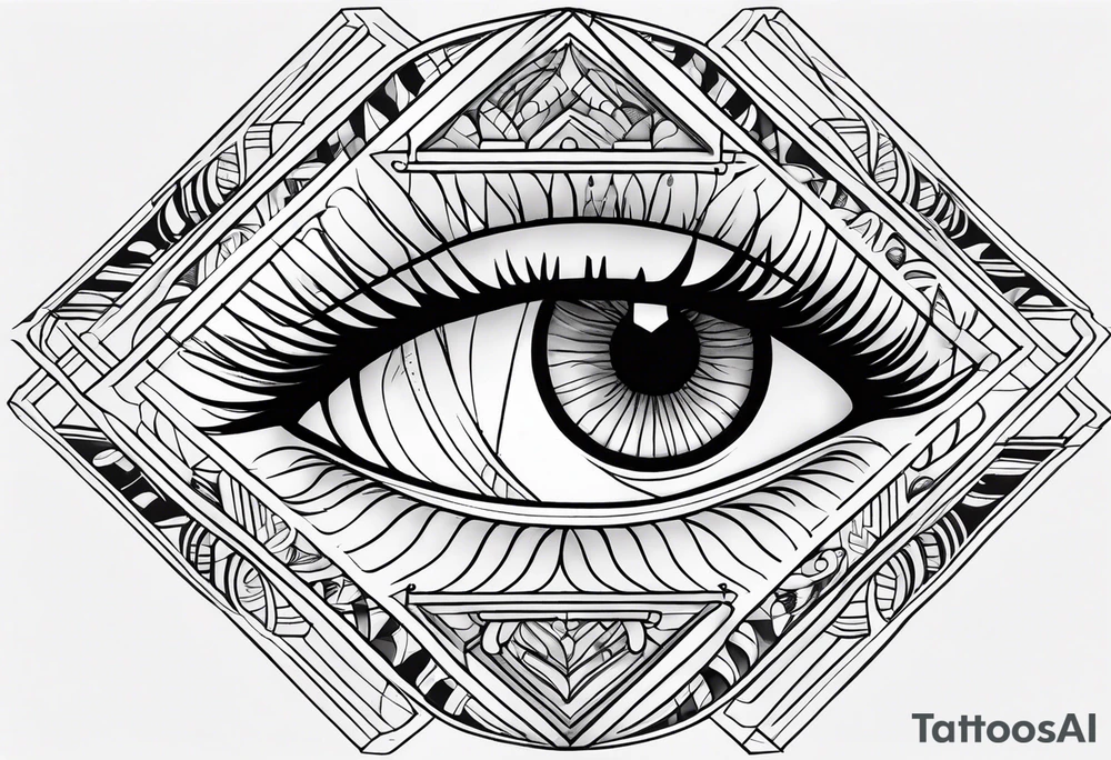 Variety simple line eyes flash sheet tattoo idea