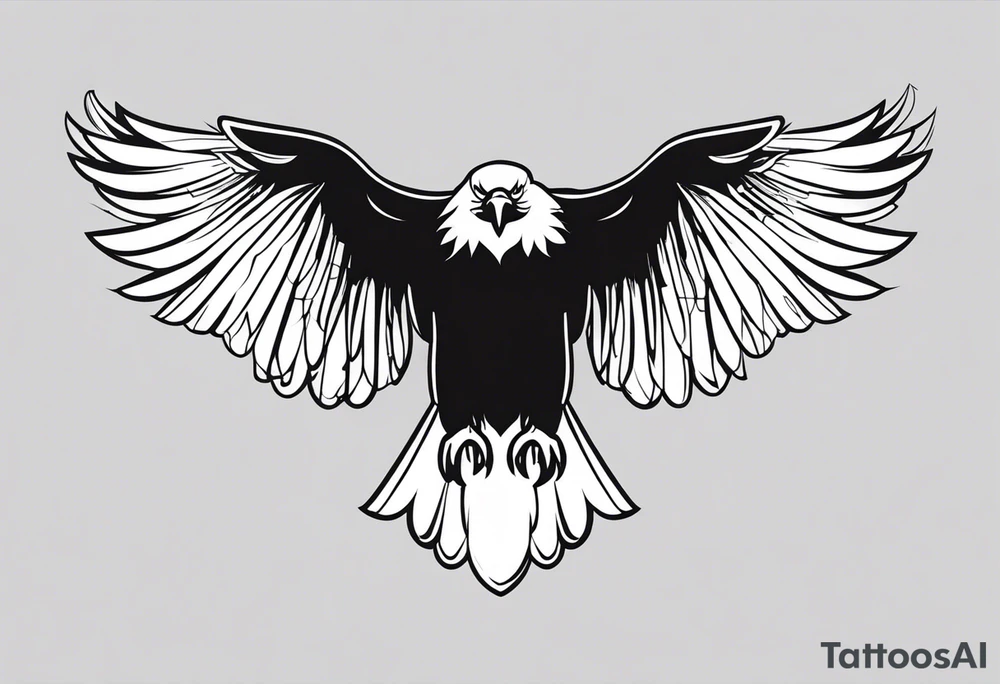 eagle full body fly vector tattoo idea