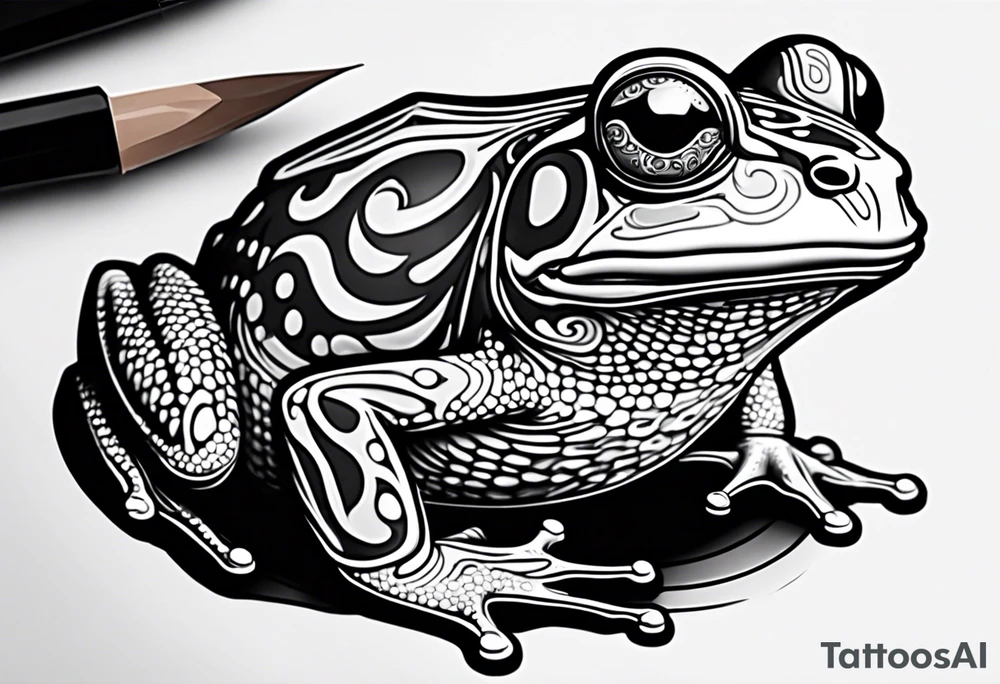 a psychedelic frog tattoo idea