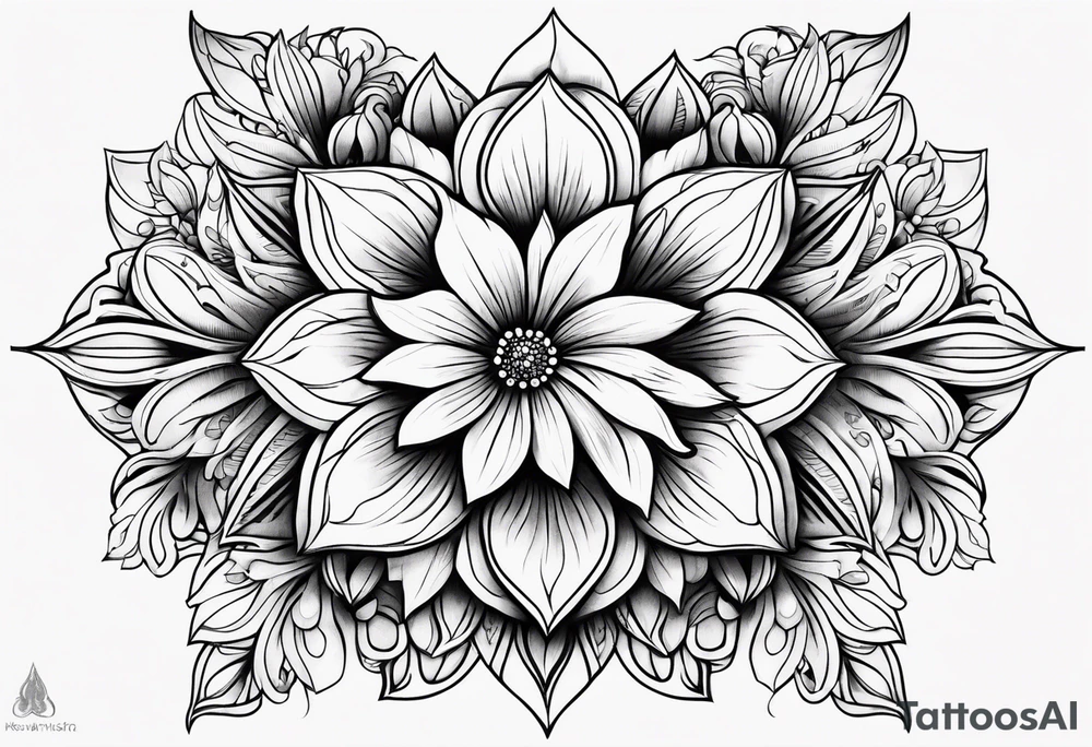 ornaments of flowers tattoo idea