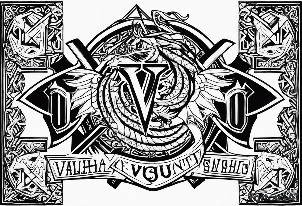 Valhalla sword shield axe Valknut dragon lion tattoo idea Valhalla sword shield axe Valknut dragon lion tattoo idea