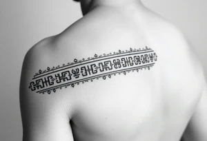 Nordic runes design left arm tattoo idea