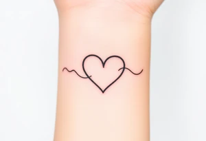A infinity symbol, with one loop engraving the family sign intertwined with a heart tattoo idea
