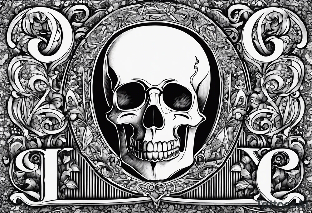 the word proof in bold text with a sad effect tattoo idea