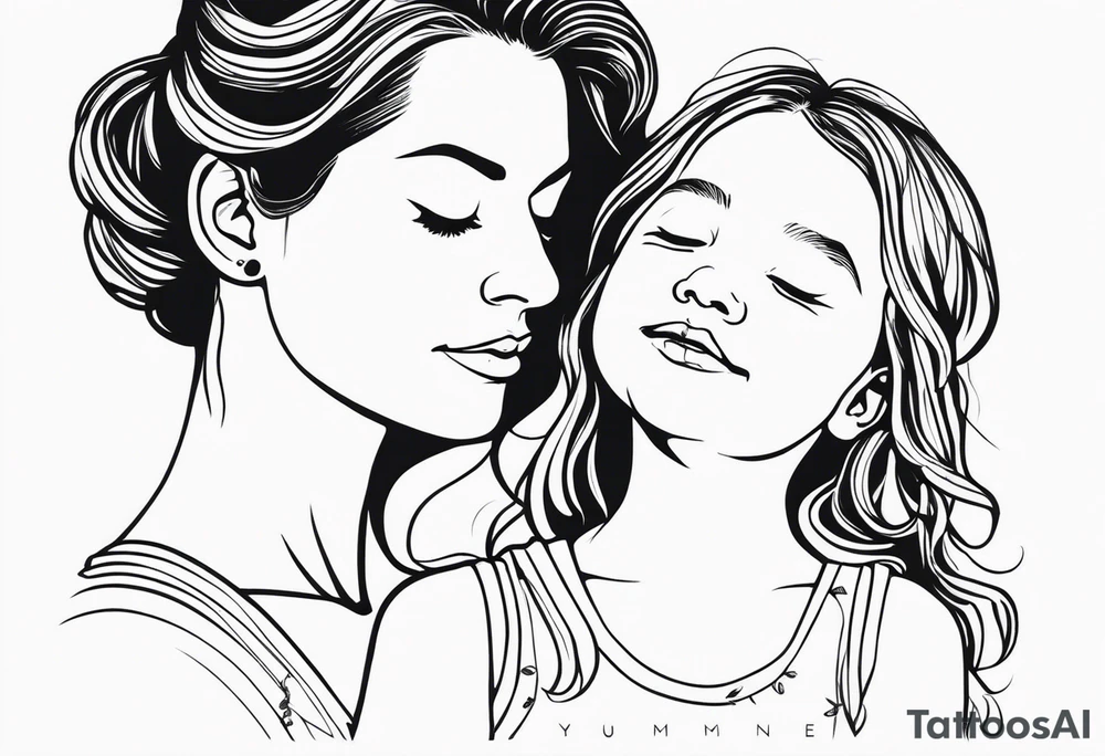 fine line minimalist mother daughter tattoo tattoo idea