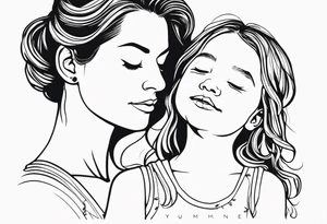fine line minimalist mother daughter tattoo tattoo idea