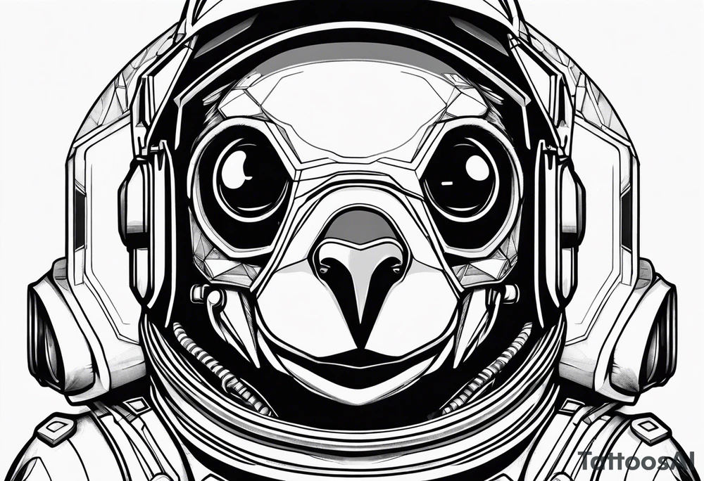 Pinguin astronaut tattoo idea