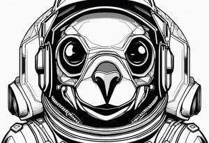 Pinguin astronaut tattoo idea