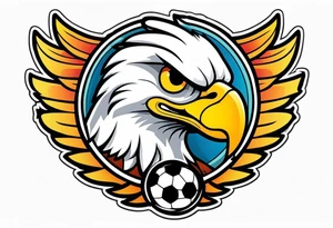 Cartoon eagle with a football tattoo idea