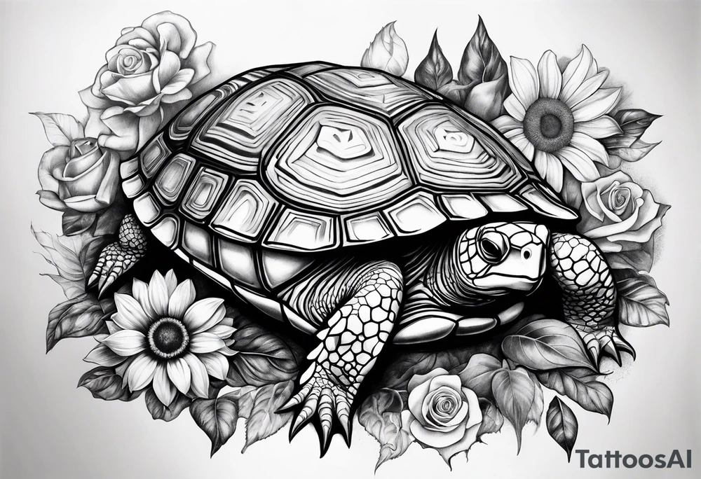 Tournesol,  Fleur roses , Caméra, tortle tattoo idea