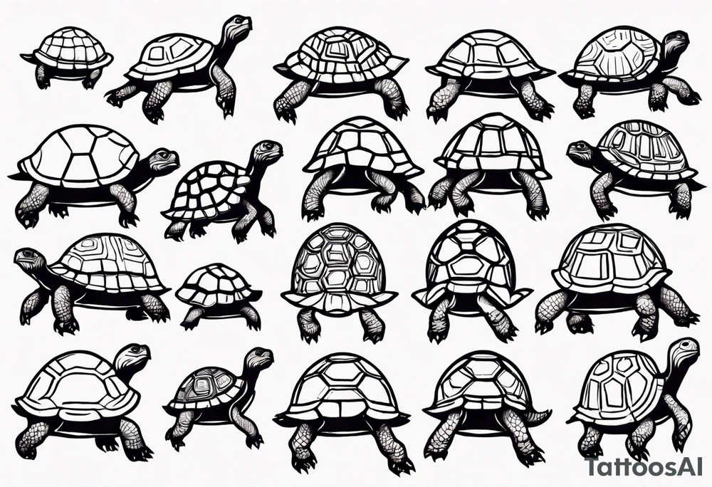 One line tortoise tattoo idea