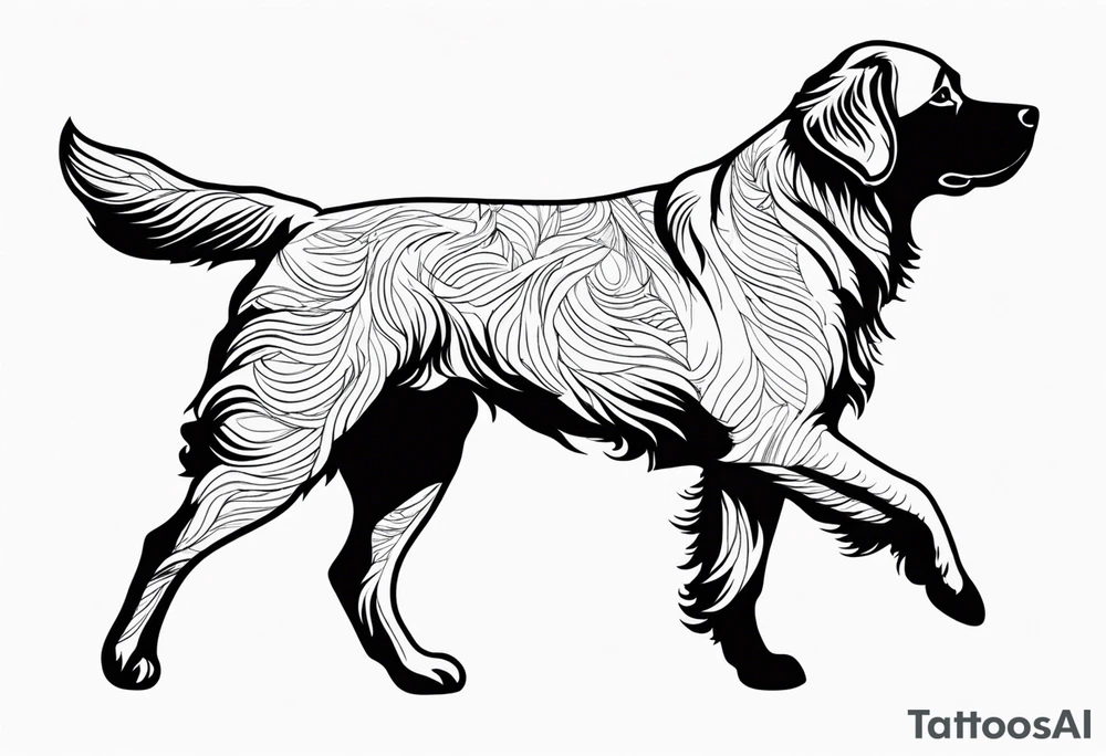 a golden retriever in plain white karate gis tattoo idea