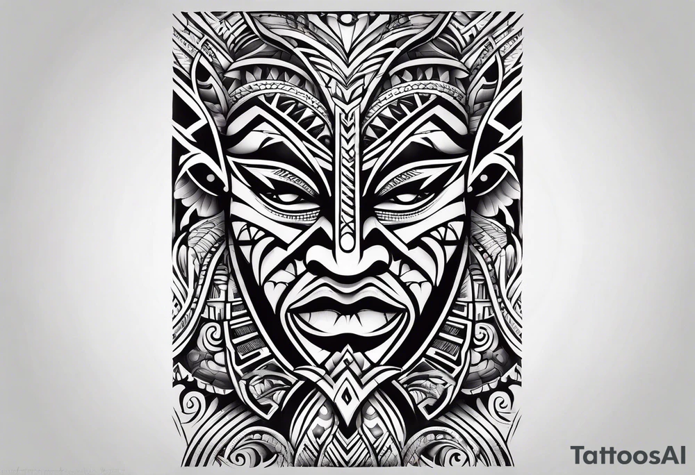 Polynesian tribal forearm tattoo idea