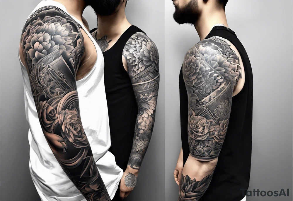 full body back tattoo rectangle tattoo idea