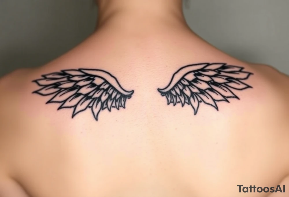 gothic wings small tattoo idea