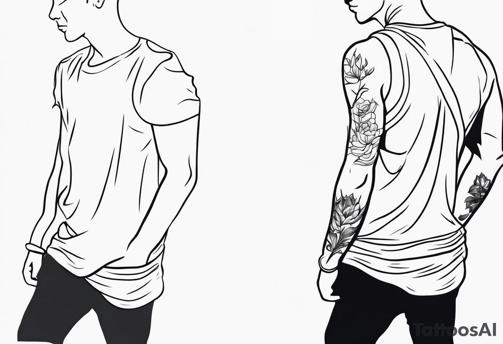 Men outline tattoo idea