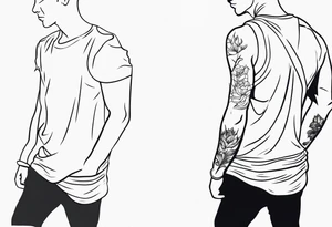 Men outline tattoo idea