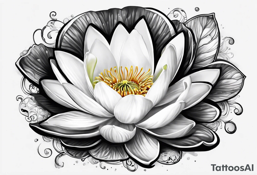 À water lily with Ali written in it tattoo idea