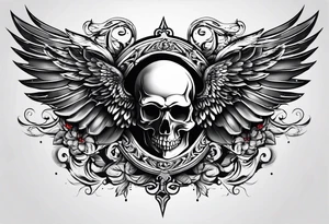 cross and wings tattoo idea