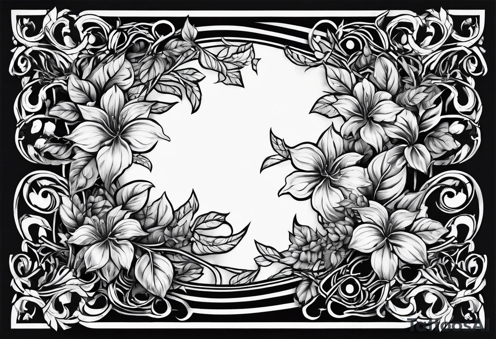 Leafy vines with chain tattoo idea