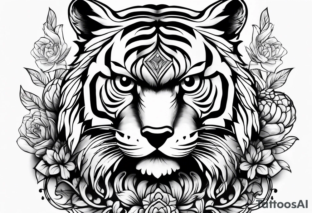 Owl and tiger tattoo idea