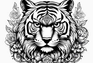 Owl and tiger tattoo idea