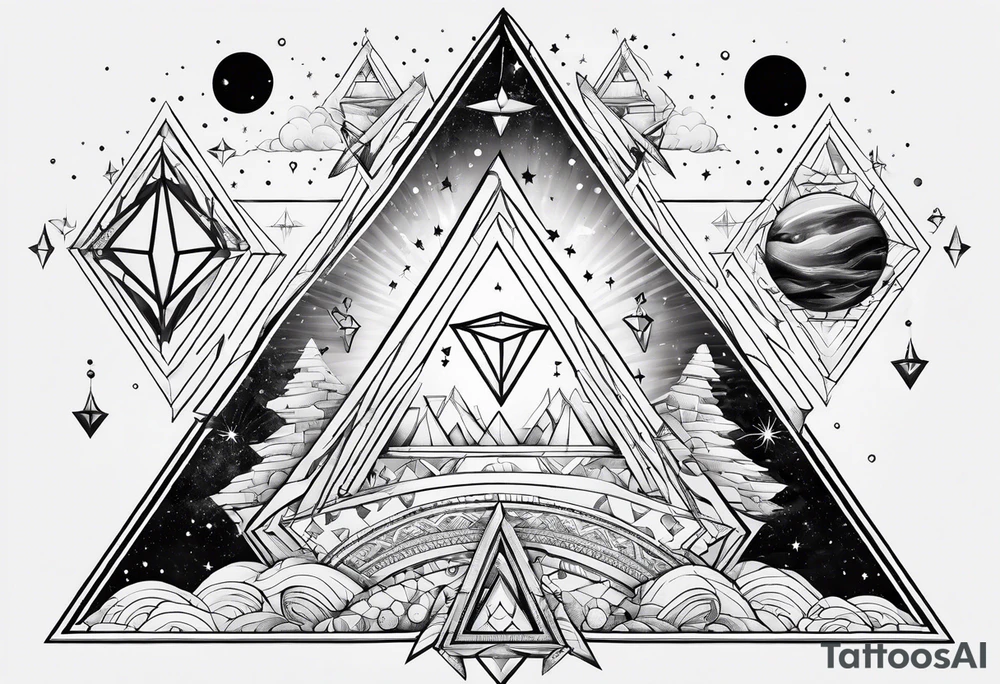 Aquarius constellation with pyramids tattoo idea