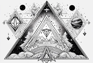 Aquarius constellation with pyramids tattoo idea