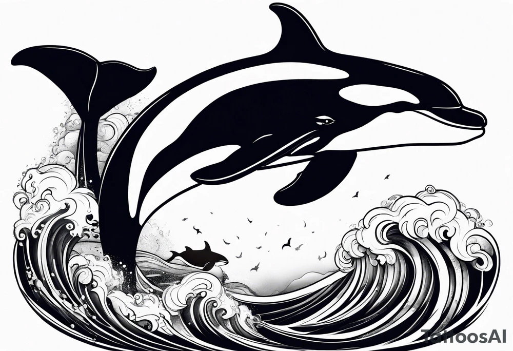 A killer whale with scars and just got in a fight tattoo idea