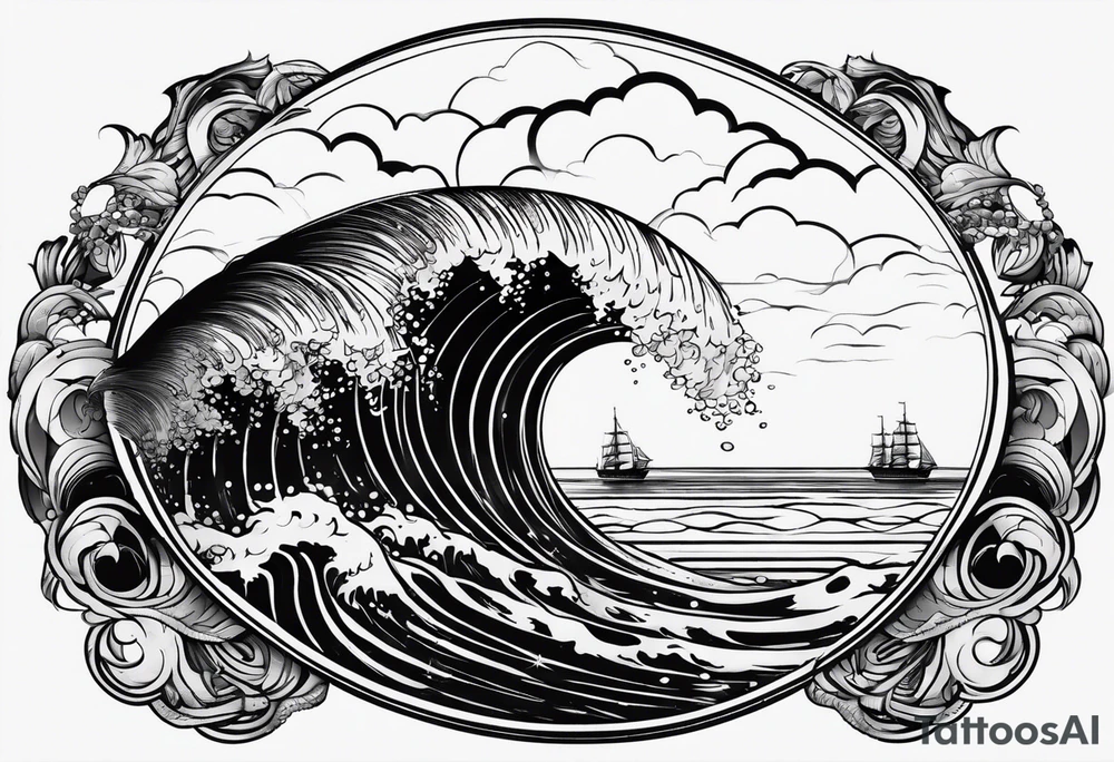I want a tattoo of the ocean in circle which is choatic tattoo idea
