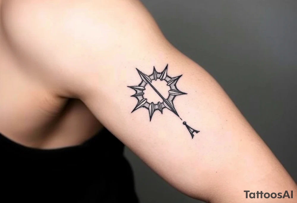 Symbol of light with a small L attached tattoo idea