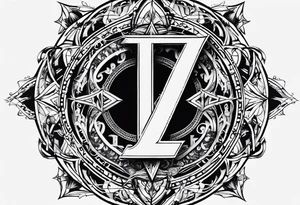 I want to get a tattoo with the letters corresponding to B and Z in the Enochian alphabet. I want the tattoo to mean something that protects me. tattoo idea