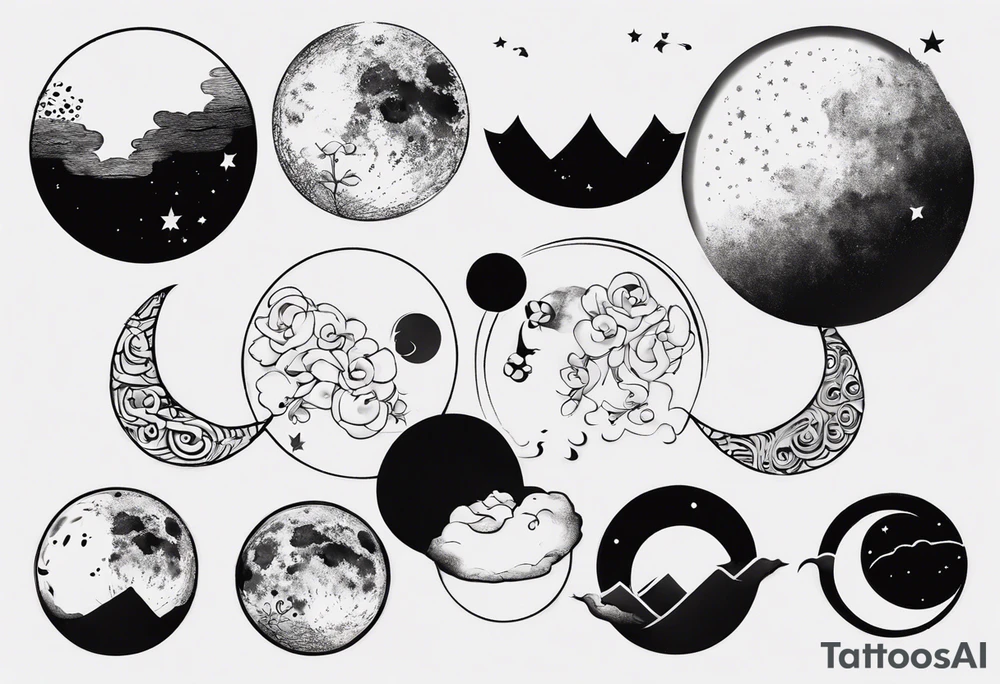 Simple image of a moon tattoo idea