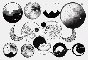 Simple image of a moon tattoo idea