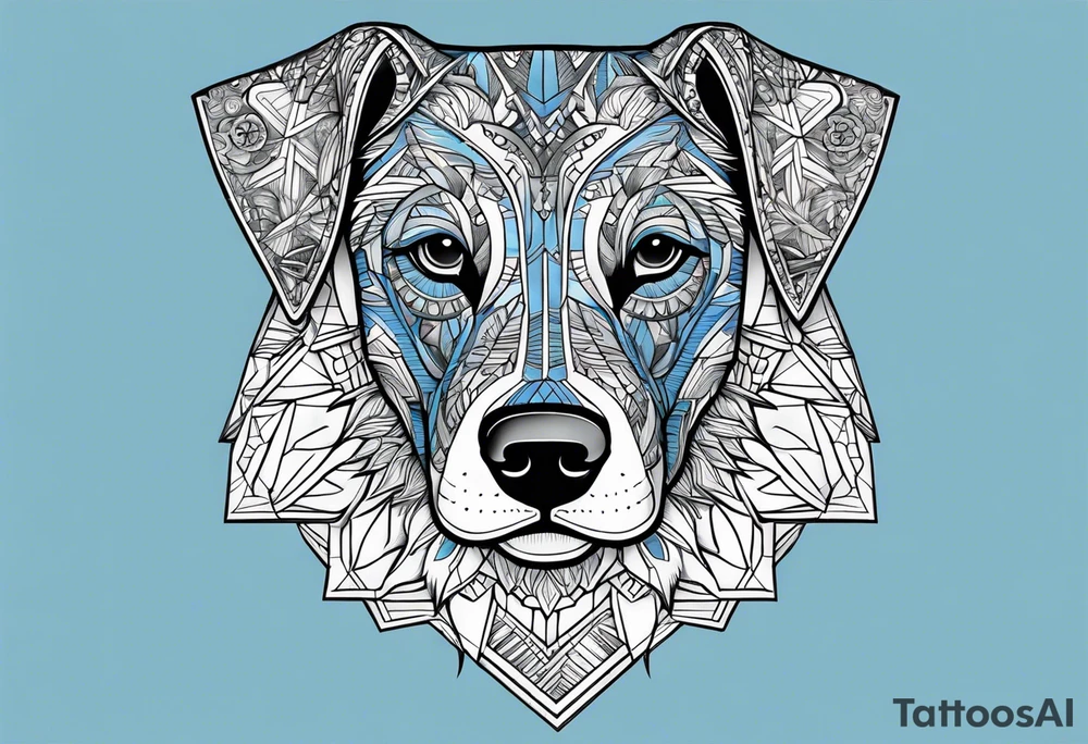 Dog blue tattoo idea