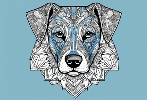 Dog blue tattoo idea