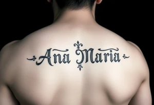 The name Ana Maria in Mayan symbols tattoo idea