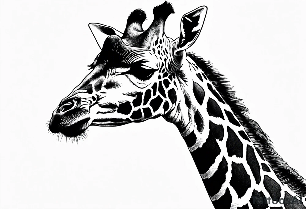 full body giraffe tattoo idea