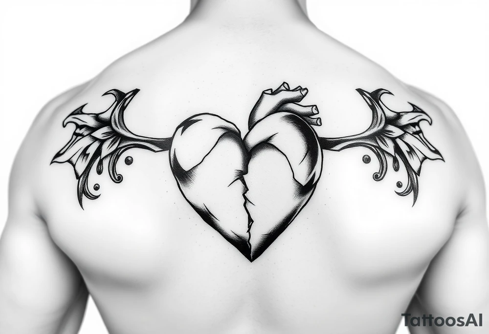 A broken heart trying to heal but cant tattoo idea