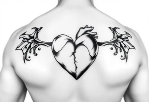 A broken heart trying to heal but cant tattoo idea