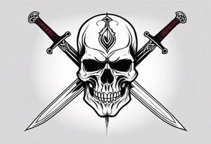 Skull and sword tattoo idea